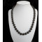 Shungite necklace – 9mm/44pcs., with  metal beads inserts