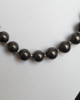 Shungite necklace – 9mm/44pcs., with  metal beads inserts