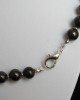 Shungite necklace – 9mm/44pcs., with  metal beads inserts