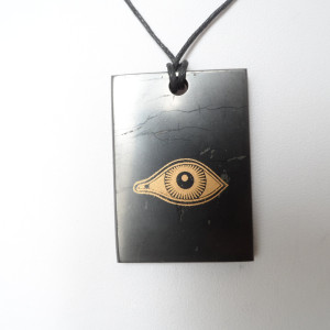 Shungite pendant "Eye of Horus" (rectangular)