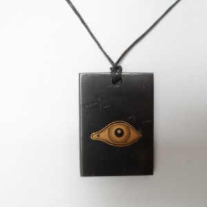 Shungite pendant "Eye of Horus" (rectangular)