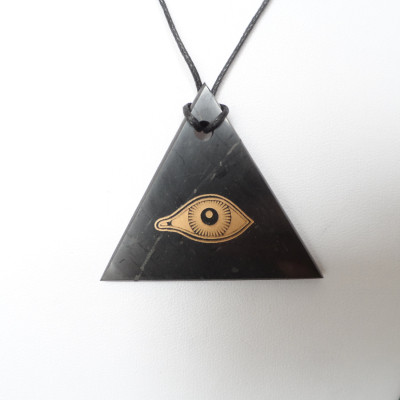 Shungite pendant "Eye of Horus" (triangular)