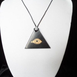 Shungite pendant "Eye of Horus" (triangular)