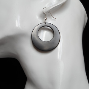 Shungite earrings "Hoop"