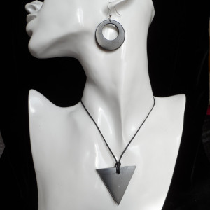 Shungite earrings "Hoop"