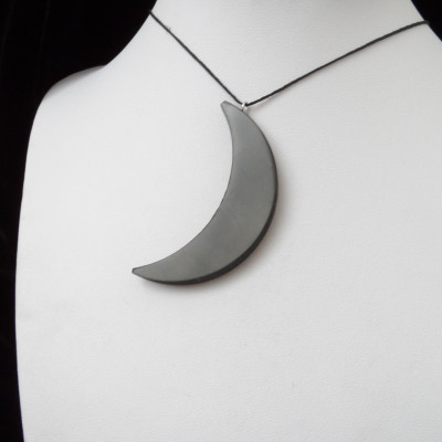 Shungite pendant «Crescent»